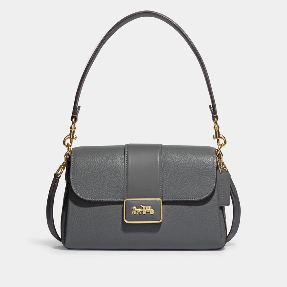 COACH Grace Shoulder Bag In Leather & Snakeskin in new condition